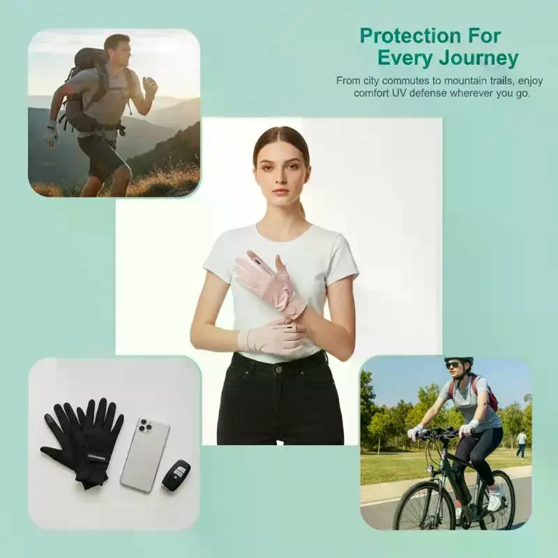 Women Summer Gloves 1Pair Sun Protection Breathable Mesh NonSlip Touchscreen Outdoor Driving Cycling Oasis Select