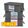 Blanket Storage Closet Organizers and Storages Clothes Storage Bag Foldable Storages Bin Sturdy Sewn By 3 Layers Fabrics Oasis Select 3PCS-60L