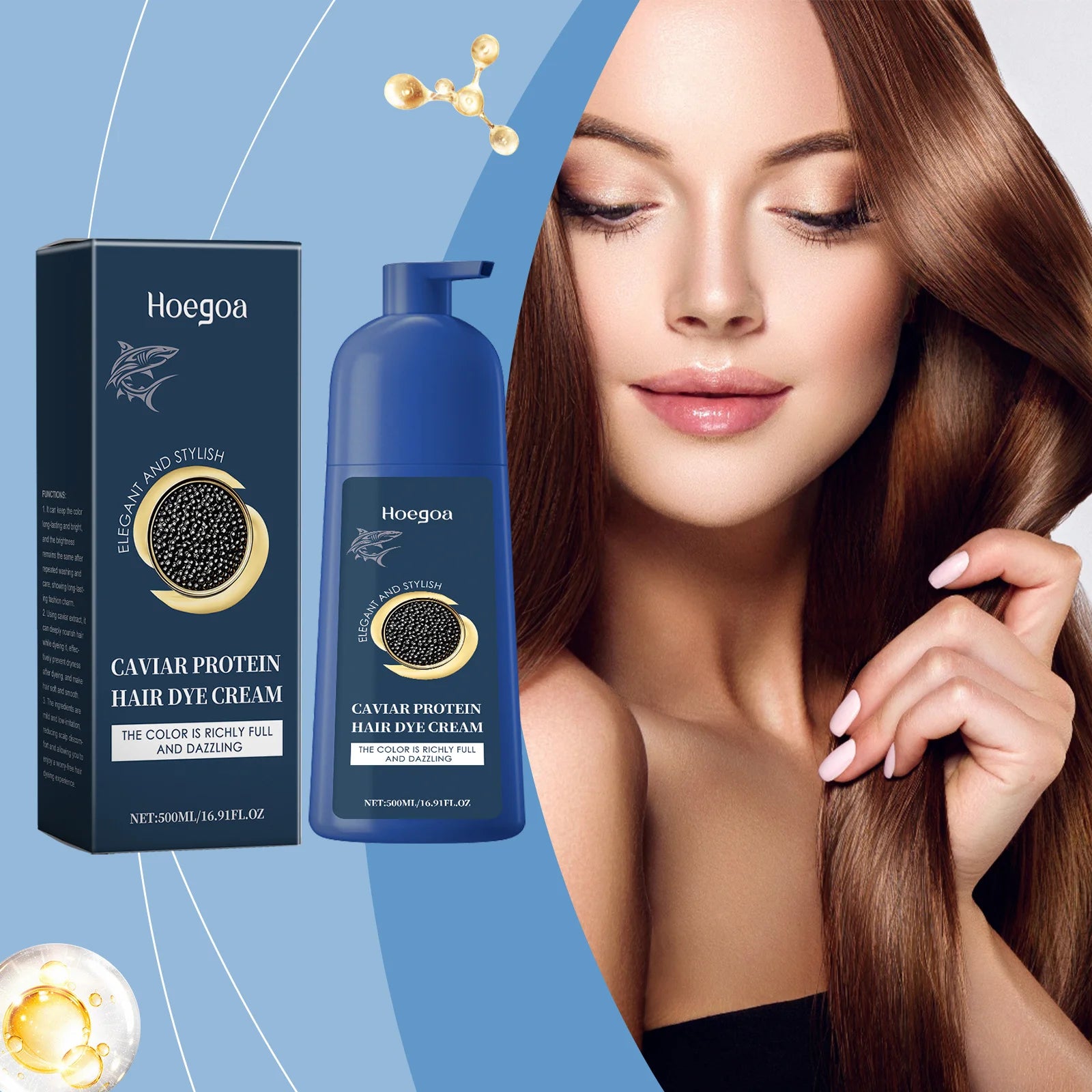 Caviar Hair Dye Cream Change Hair Color Long Lasting Black Brown Repair Gray Hair Safety Nourishing Permanent Hair Coloring Wax Oasis Select