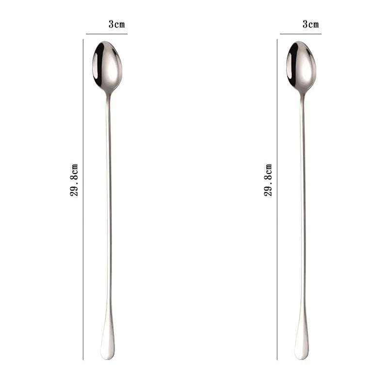 2pcs 30CM Long-handled Stainless Steel Coffee Spoon, Ice Cream Spoons Tea Stirring Spoon Holiday Kitchen Tableware Gift Oasis Select Ice-tip-spoon-2PCS