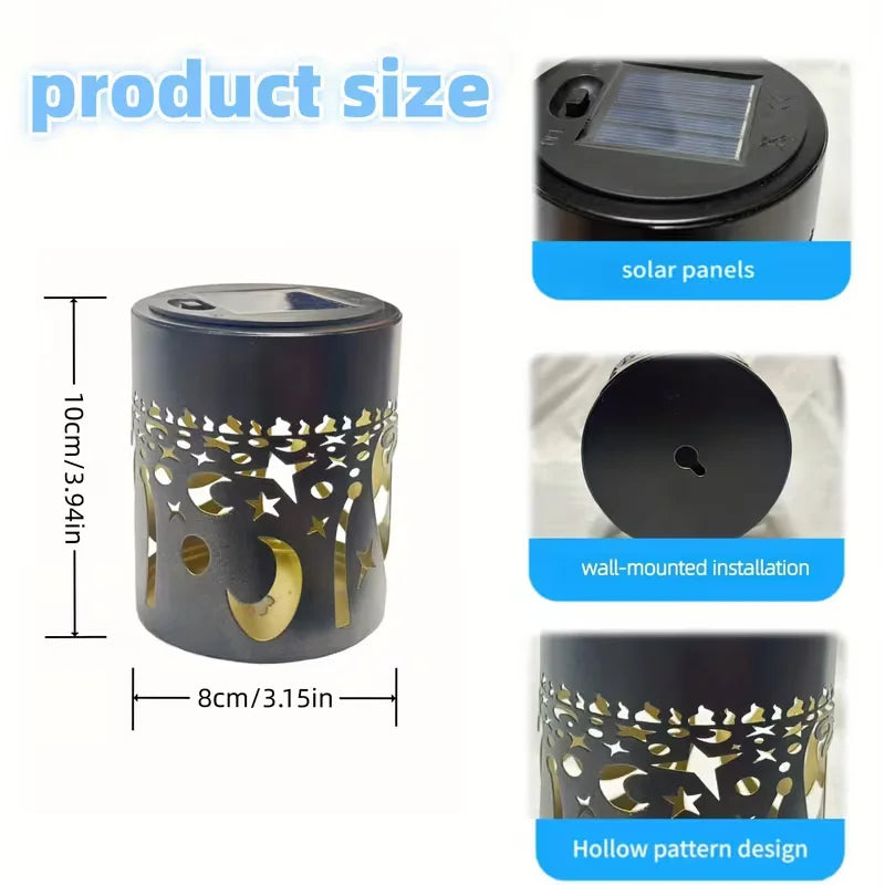 1-8PCS Solar Butterfly Wall Light Iron Hollow Projection Lamp Vintage Pattern Shadow for Outdoor Fence Gate Garden Decoration Oasis Select
