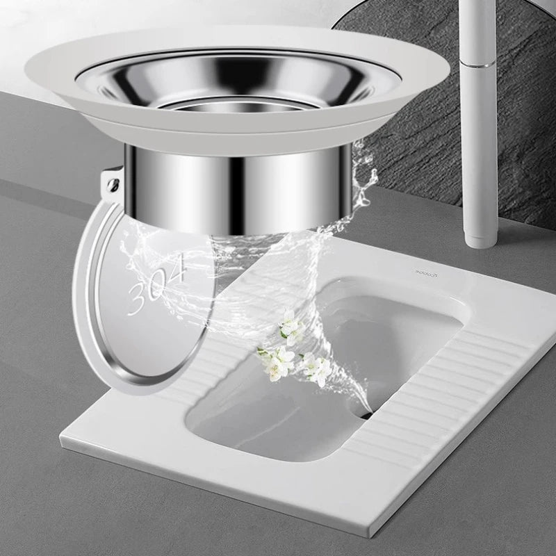 Squatting Pan Anti-smell Plug Stainless Steel Squat Toilet Deodorize Stopper Bathtub Anti-blocking Cover Bathroom Accessories Oasis Select