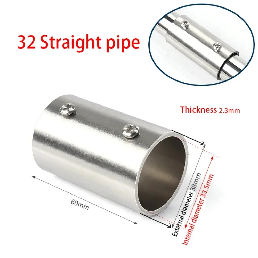 1Pcs New Tee Straight Elbow Pipe Connector 2/3/4/5/6 Way Stainless Steel Pipe Fittings 25mm Tube Joint Furniture Hardware Oasis Select 32mm 2 Way Flat
