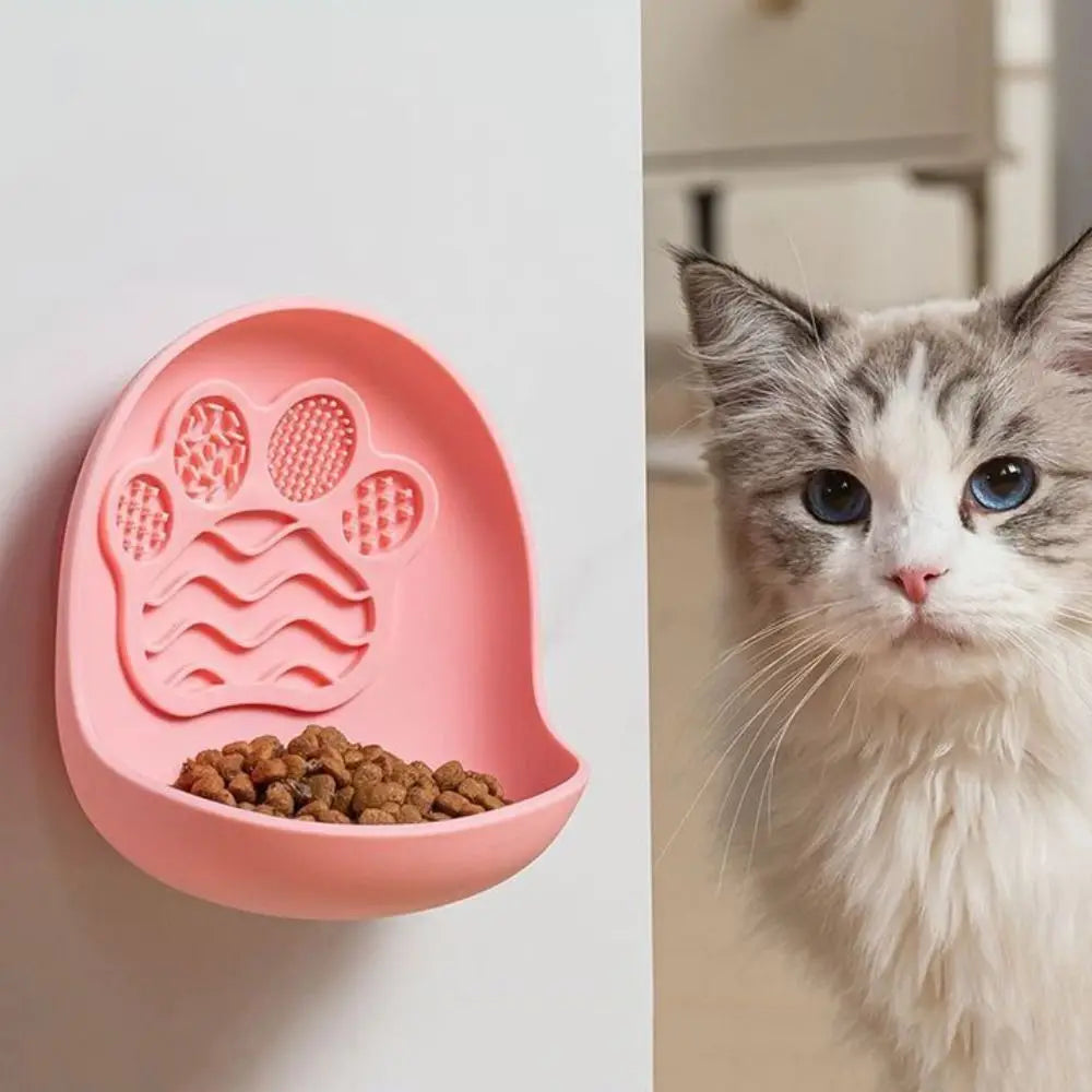 Silicone Suction Cup Cat Bowl | Non-Slip Slow Feeder Pet Dish