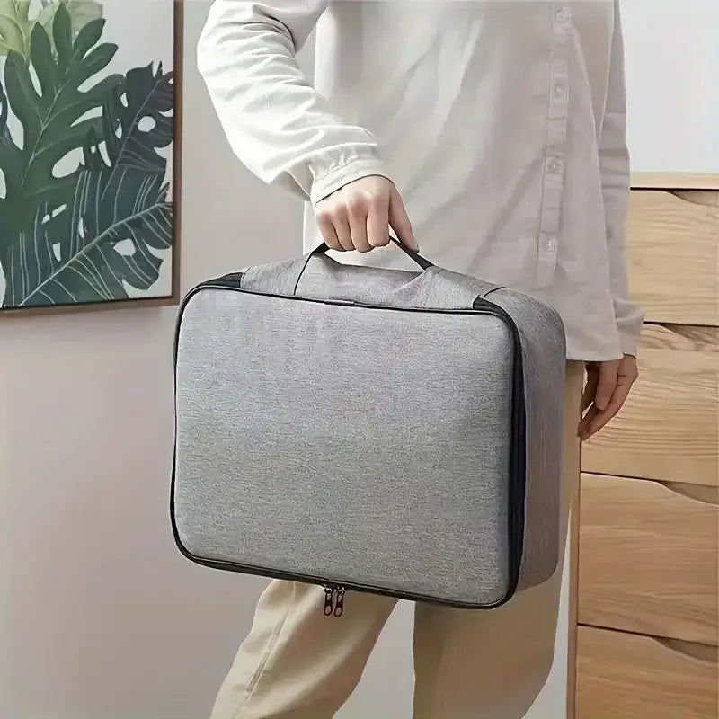 1pc Document Storage Bag Lock Waterproof Document Bag Office Large Capacity ID Bag Business Card Bag Bill Document Organizer Bag Oasis Select