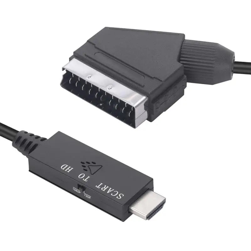 1Set -Compatible Input To Scart Output Plug And Play For VHS VCR DVD HD -Compatible To Scart Audio Video Converter Cable Oasis Select