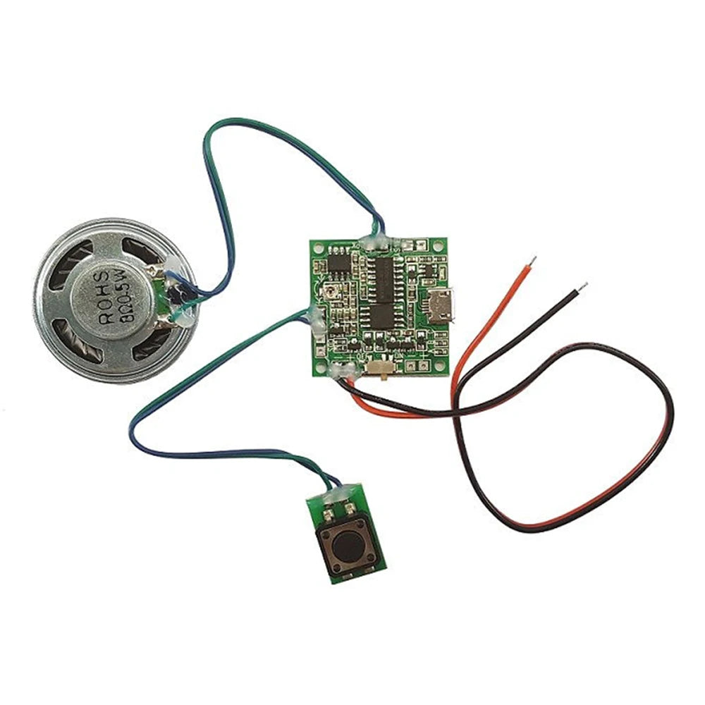 Sound Recorder Module Voice MP3 WAV Music Player with Loudspeaker Button Control 8M RAM Capacity DIY Music Box for Greeting Card Oasis Select