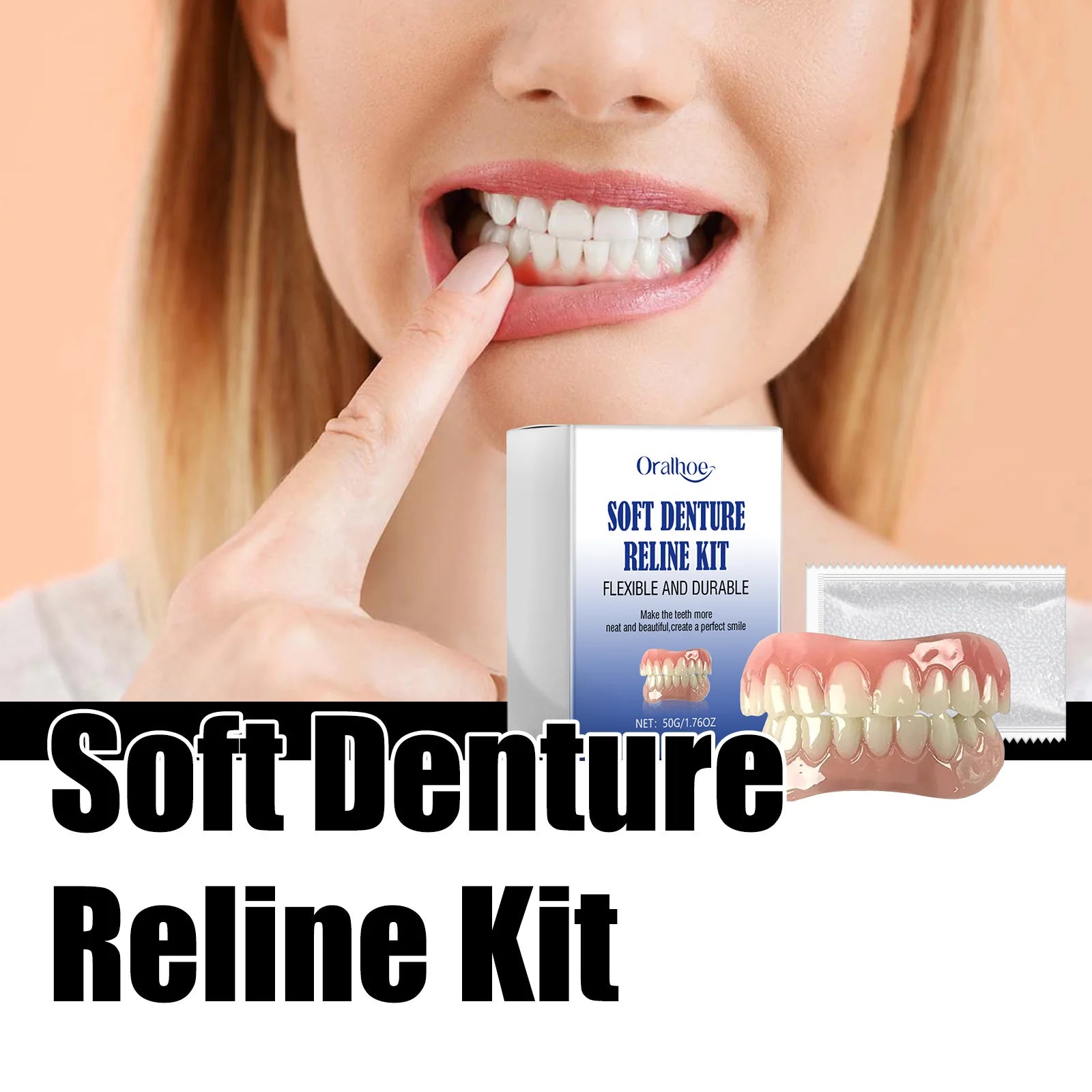 Oralhoe Soft Denture Reline Kit – Temporary Cosmetic Braces Temporary Dental Kit Oasis Select