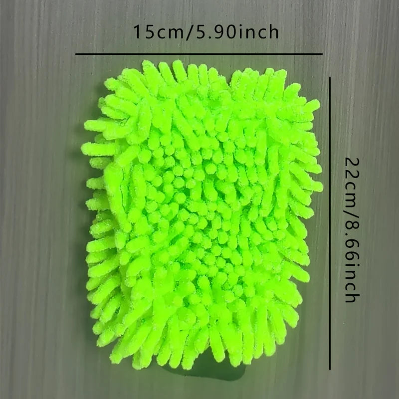 Car Cleaning Microfiber, 2-piece Set - Scratch Free and Lint Free, High-quality Lint Microfiber Car Wash Gloves - Green Oasis Select
