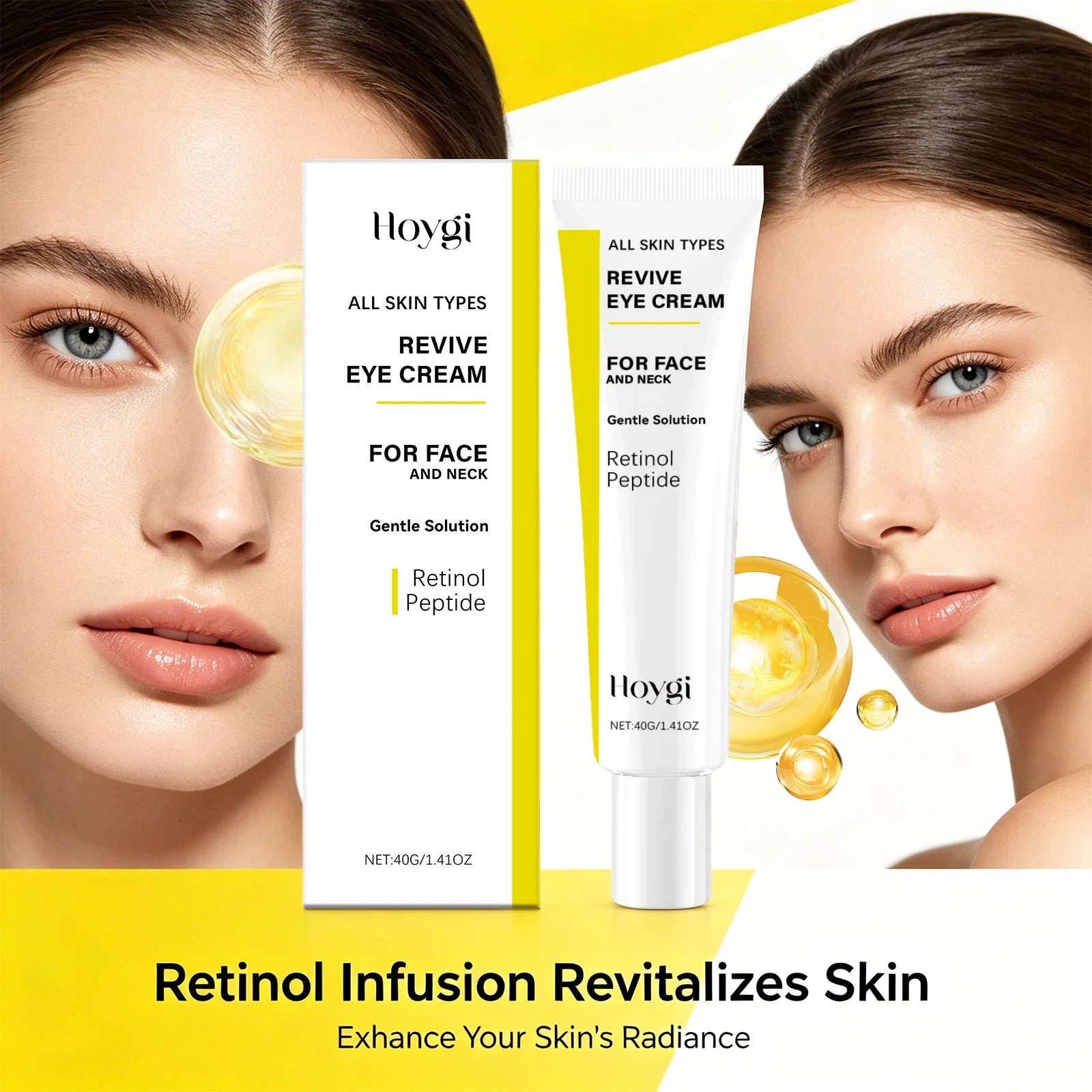 Multi-use Retinol Peptide Cream for Eye Face Neck Reduces Fine Lines Firming Lifting Restores Elasticity for Daily Skin Care Oasis Select