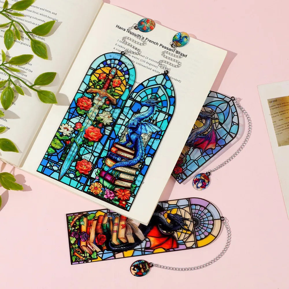Stained Glass Dragon Bookmark – Fantasy Book Lover Gift Fantasy Bookmark Oasis Select