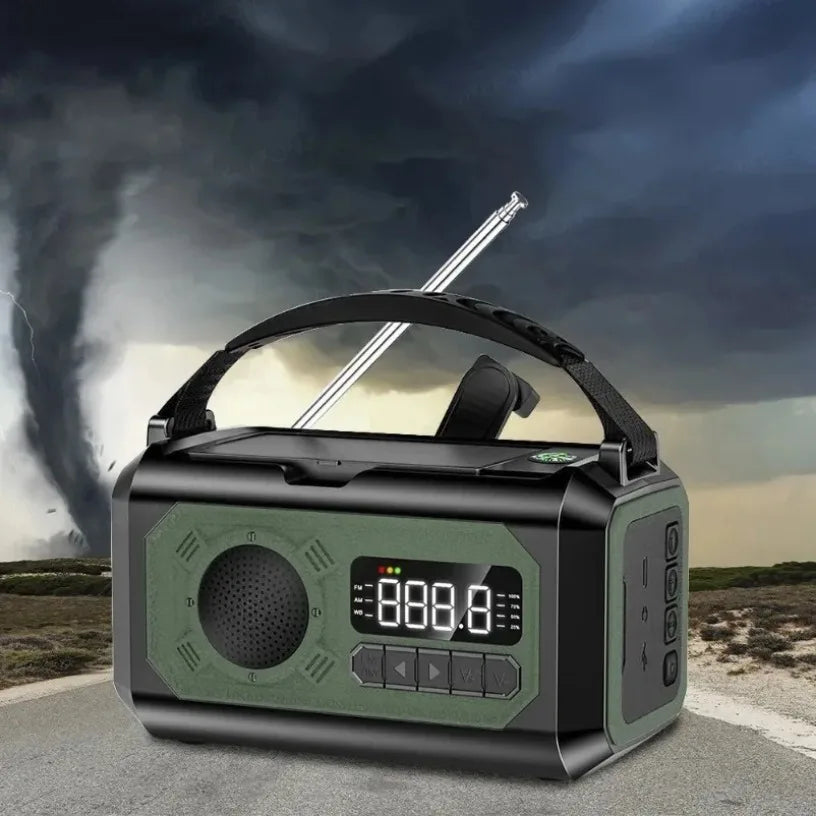 Portable 12000mAh Emergency Radio AM/FM/NOAA Weather Radio Solar Hand Crank Radio Flashlight SOS Alarm Power Bank Reading Lamp Oasis Select