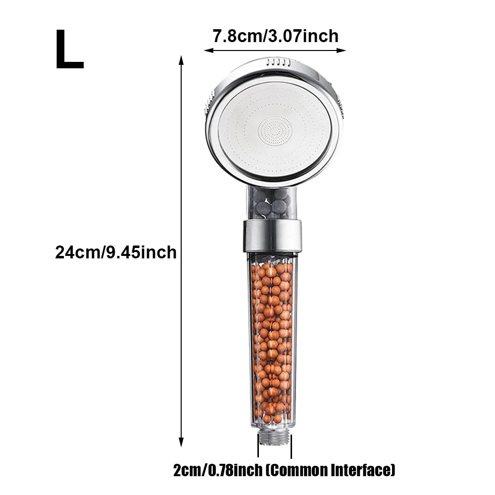 1pc Filtered Shower Head ABS High Pressure Water Saving Spray Handheld Clear Showerheads with With Filter Beads for Bathroom Oasis Select Large Shower head