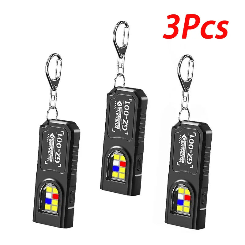 Mini COB LED Keychain Flashlight | USB-C Rechargeable, 5 Modes