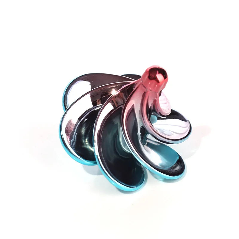 Wind Up Desktop Toy Rotating Kinetic Spinner Fidget Stress Relief Gift for Adults Office Desk Birthday Christmas Present Oasis Select Rankin two-color