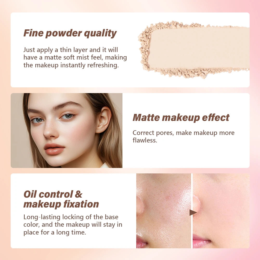 Loose Setting Powder Matte Soft Transparent Long Lasting Oil Control Makeup Pore Minimizing Setting Powder Lightweight Cosmetics Oasis Select