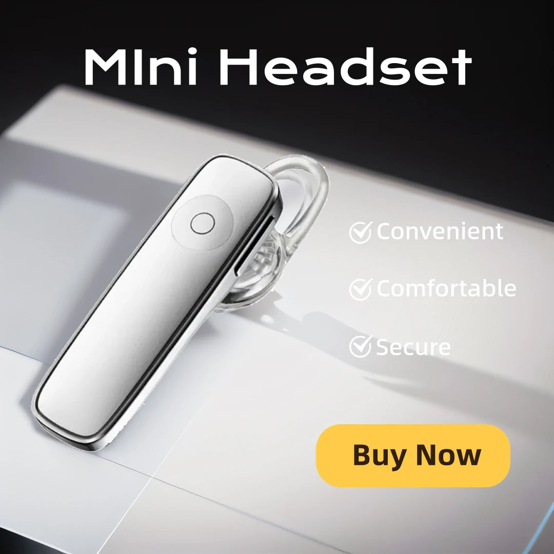 Mini Bluetooth Headset Stereo Hands-free Ear-hook Wireless Earphones With Mic Wireless Bluetooth Headphone Handfree Earpiece Oasis Select White