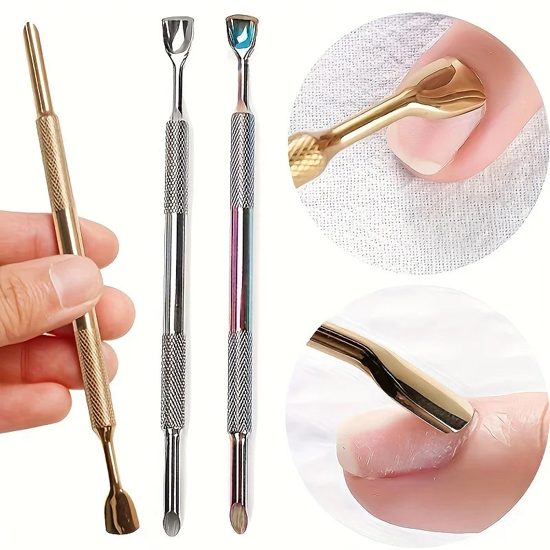 Russian-Style Double-Ended Stainless Steel Cuticle Pusher | 3 Colors Cuticle Pusher Oasis Select