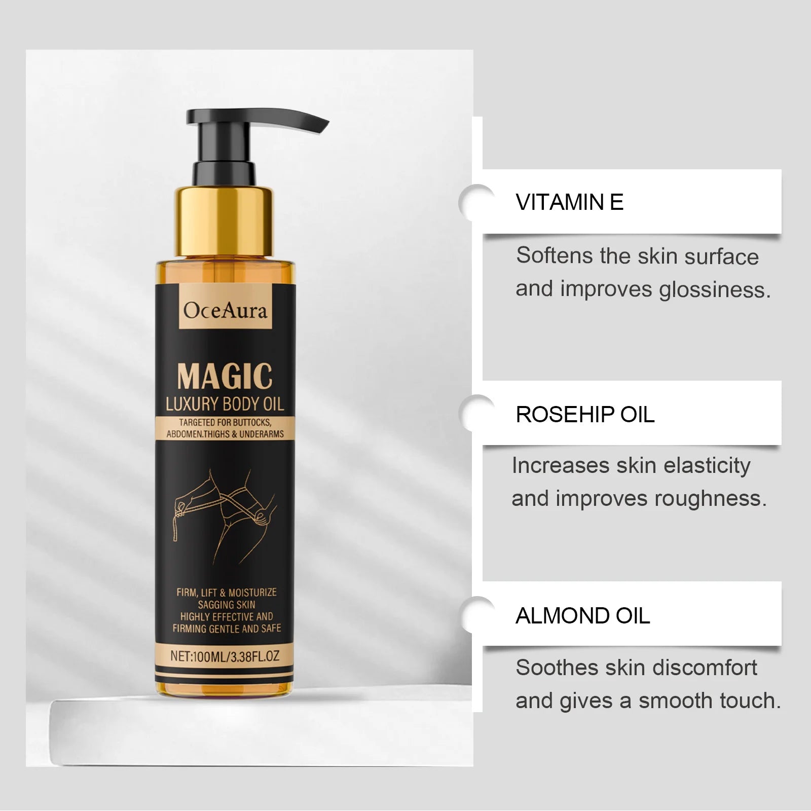 Magic Luxury Body Oil Firming Lift Skin Remove Fine Lines Anti Dryness Improve Sagging Smooth Moisturizing Massage Essential Oil Oasis Select