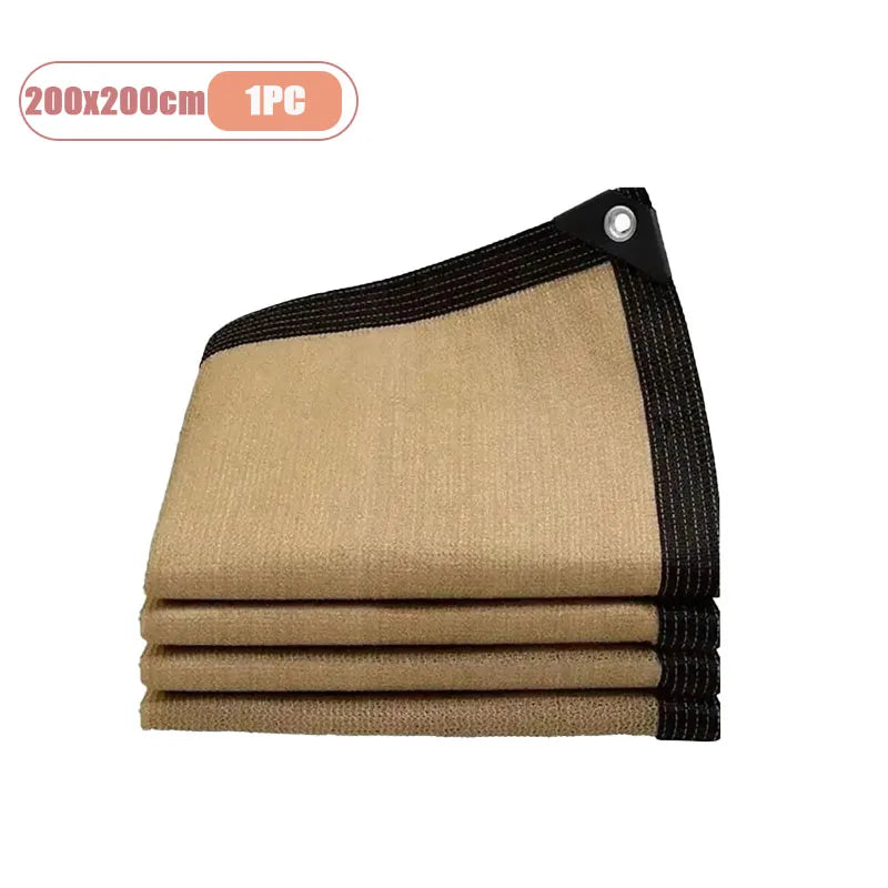 1-3PCS 2x2m 2x4m Sun Shade Net Reinforced Edges Punched Holes Shade Fabric Thickened Insulation Mesh Summer Outdoor Shading Oasis Select 200x200cm-1PC