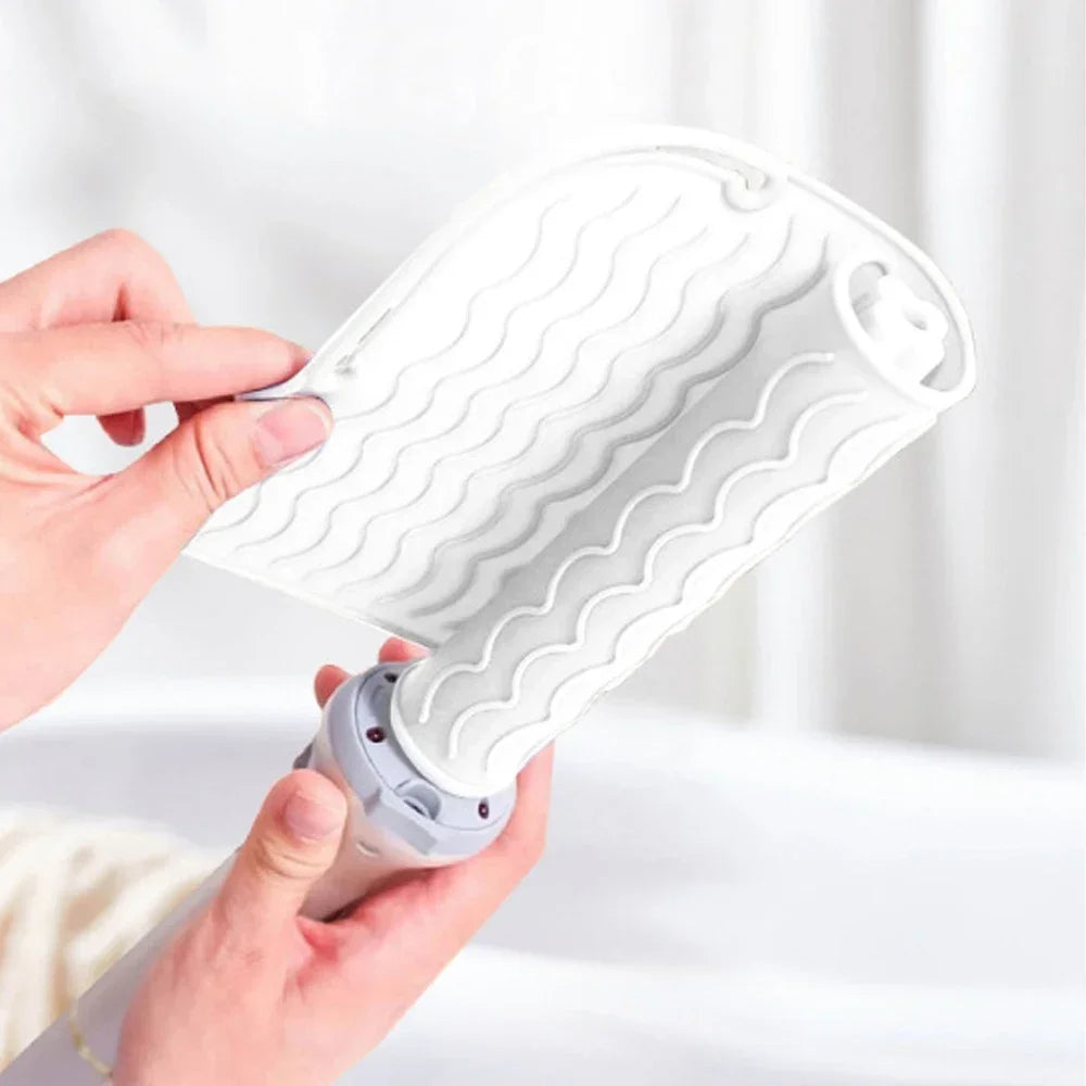 Styling Tools Heat Proof Mat Silicone Pad Anti Slip Portable for Hair Straightener Curling Iron Countertop Protector Oasis Select White