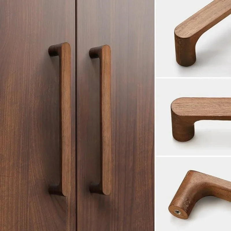 Nordic Wooden Cabinet Handle Cupboard Door Knob and Handle Kitchen Drawer Pulls Wardrobe Door Handles for Furniture Hardware