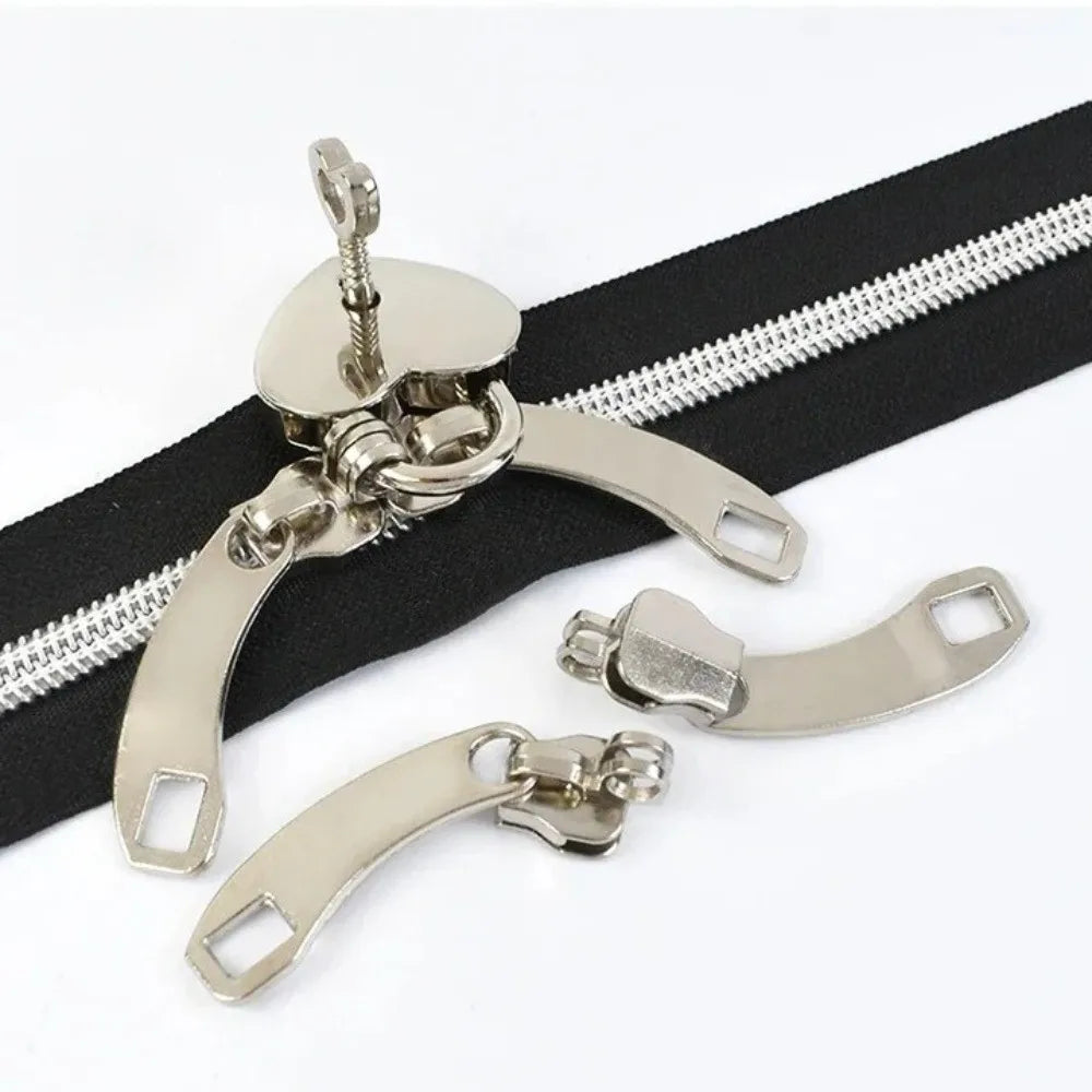 Large Zipper Slider #5 #8 #10 Metal Replacement Pull with Holes