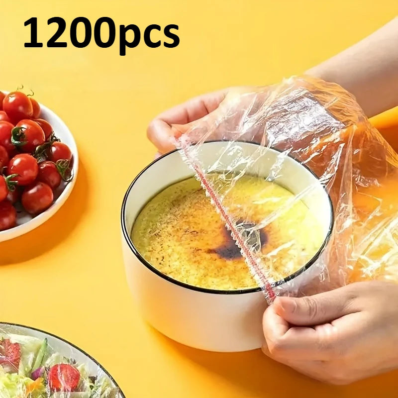 1200pcs Disposable Plastic Wrap | Elastic Cover Film for Fruits,Vegetables,Plates, Bowls-Durable, Ideal for Kitchen,Picnics,BBQs Oasis Select 1200pcs