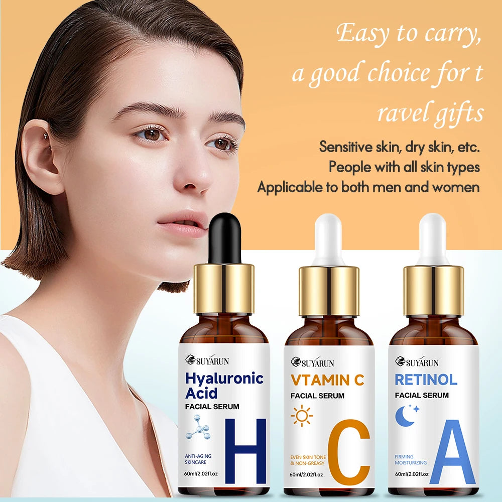 SUYARUN Vitamin C + Retinol + Hyaluronic Acid Serum Duo | Anti-Aging Brightening & Hydration Combo | For All Skin Type. Oasis Select