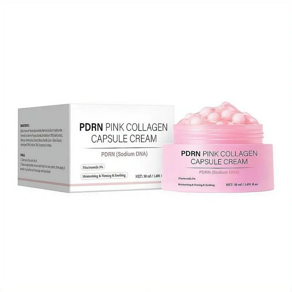 PDRN Collagen Capsule Cream with Niacinamide Rejuvenating Face Moisturizer Lightweight Plumping Cream Glow Skin Tone Skin Care Oasis Select