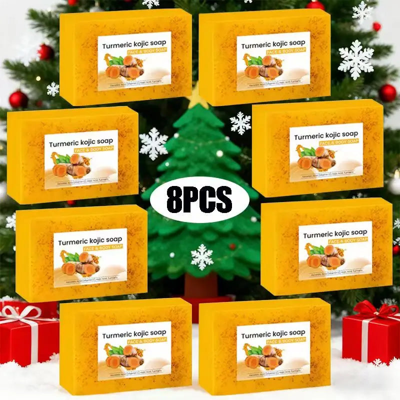 8Psc Turmeric Lemon Koji Acid Soap, Family Soap, Three-in-One Effect, Gentle Cleansing and Makeup Oasis Select