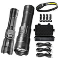High Strong Power Led Flashlights 2000LM Tactical Torch with Display Light USB Charging Camping Fishing Emergency Zoom Lantern Oasis Select Package List D ZOOM