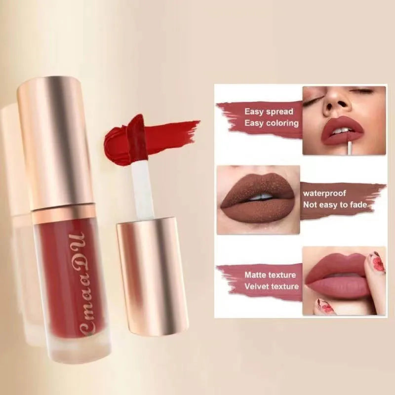 1 Pcs Velvet Matte Lipstick Lip Gloss-Long-Lasting Waterproof Non-Stick Holiday Stage Makeup Beautifully Packaged Easy Coloring Oasis Select