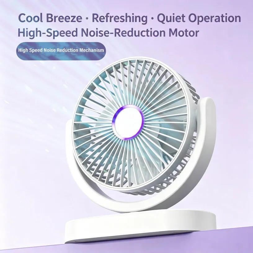 Desk Fan 3 Speeds Ultra Quiet Brushless Motor Natural Circulation Wind Multi-angle Adjustable for Office Home Bedroom Oasis Select