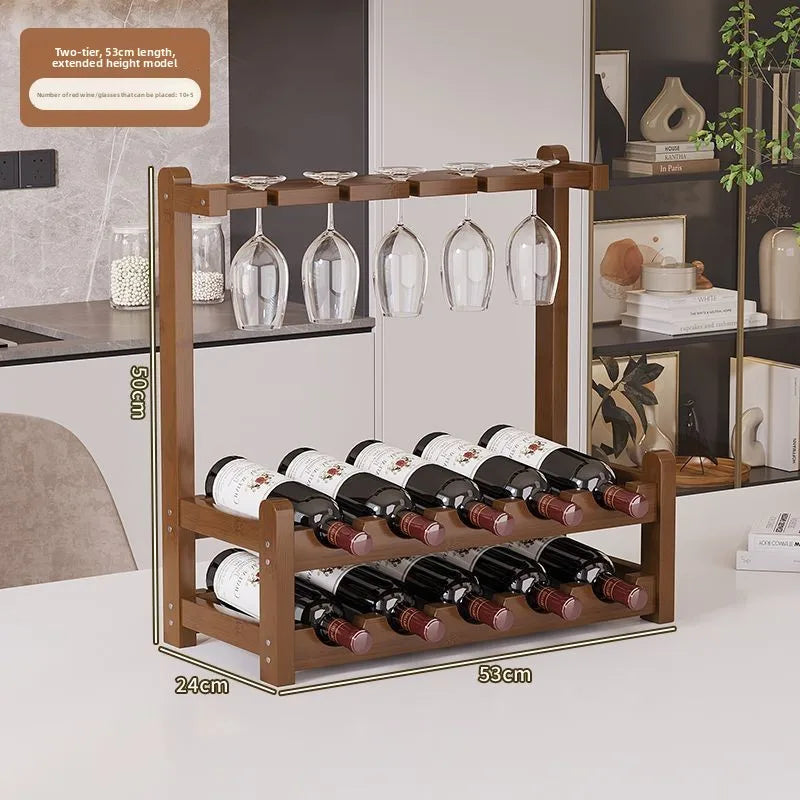 Wine rack Solid wood wine rack Shelf Living room wine cabinet Display cabinet holder Oasis Select 2-53CM
