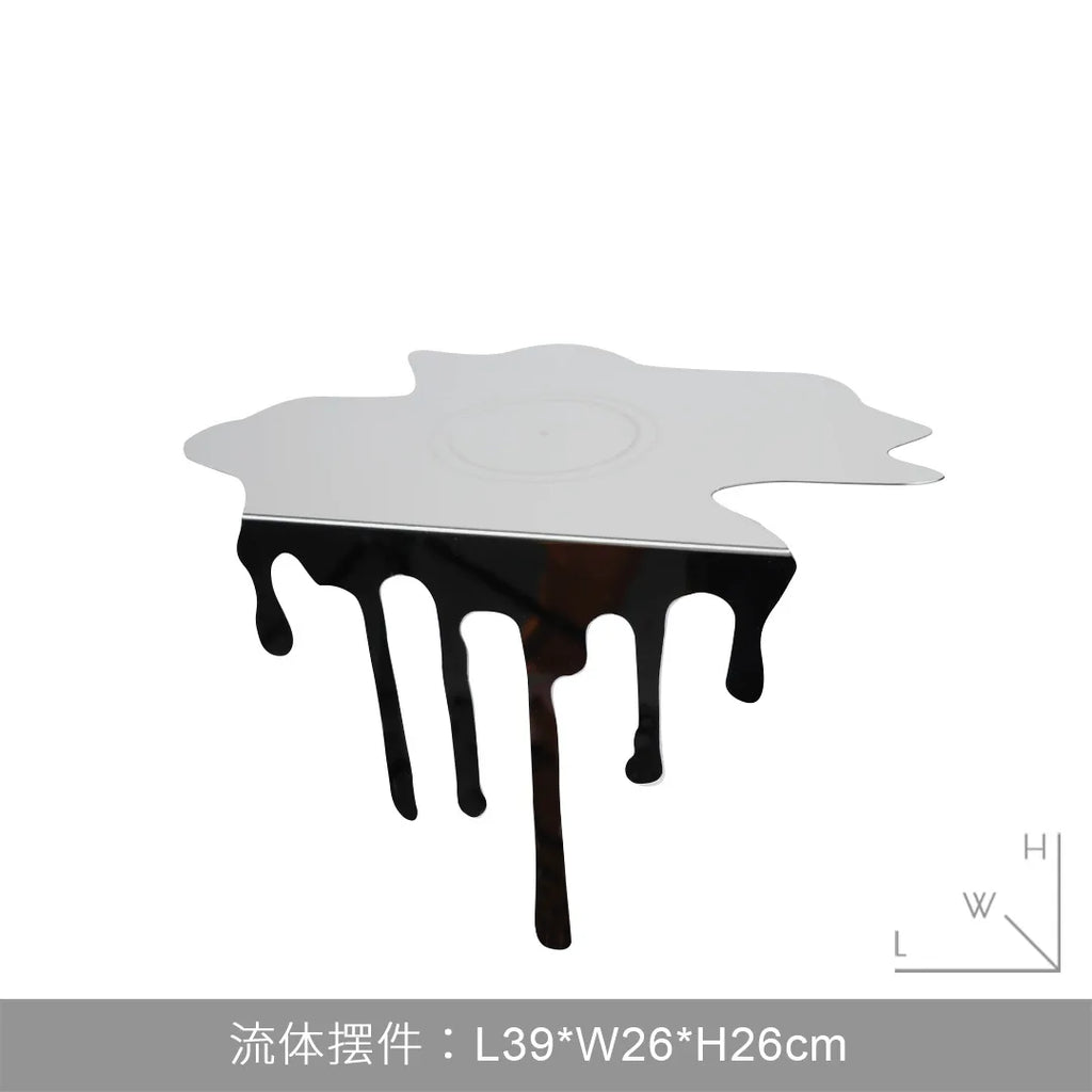Modern simple stainless steel water drop reflection decoration living room porch office study soft decoration room decor Oasis Select Fluid ornaments
