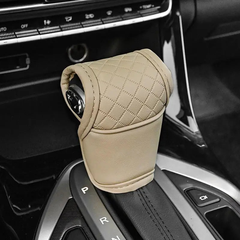 1Pcs PU Leather NonSlip DustProof Shifter Knob Protector Universal Car Gear Shift Cover Gear Lever Interior Decor Accessories Oasis Select