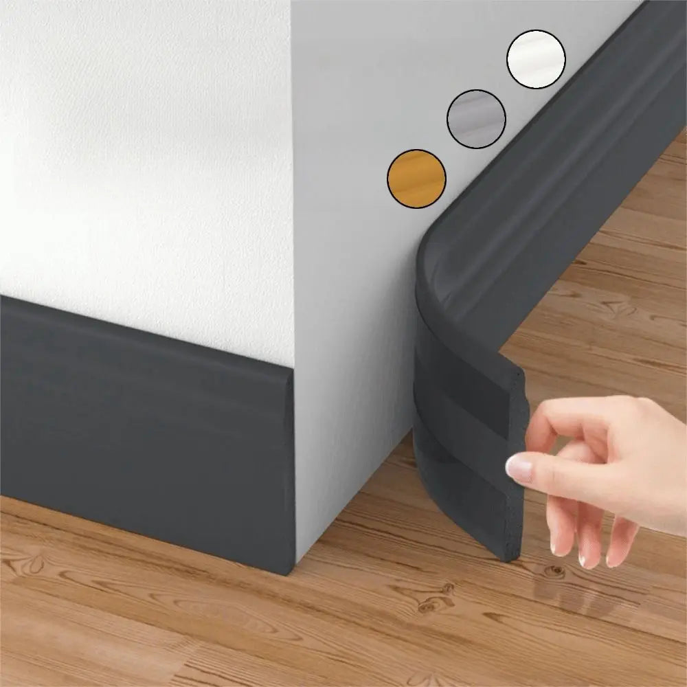 1M/Roll 3D Self Adhesive Skirting Line Wall Sticker Thickened Anti-collision Decoration Strips Living Room Bedroom Corner Line Oasis Select