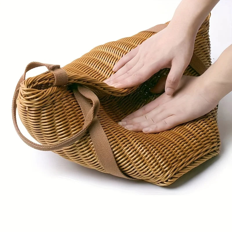 Large Handwoven Storage Basket for Shopping, Outdoor Use with Lid As Gift, Shelf Baskets Storage Baskets Oasis Select