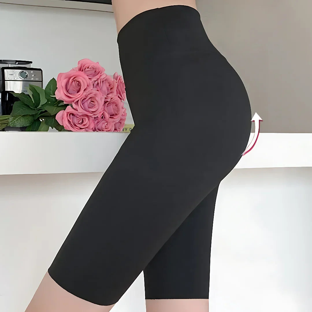 Summer Shark Bottoming Trousers Female External Wear Thin Section High Waist Lift Hip Elastic Yoga Five-minute Trousers Female Oasis Select