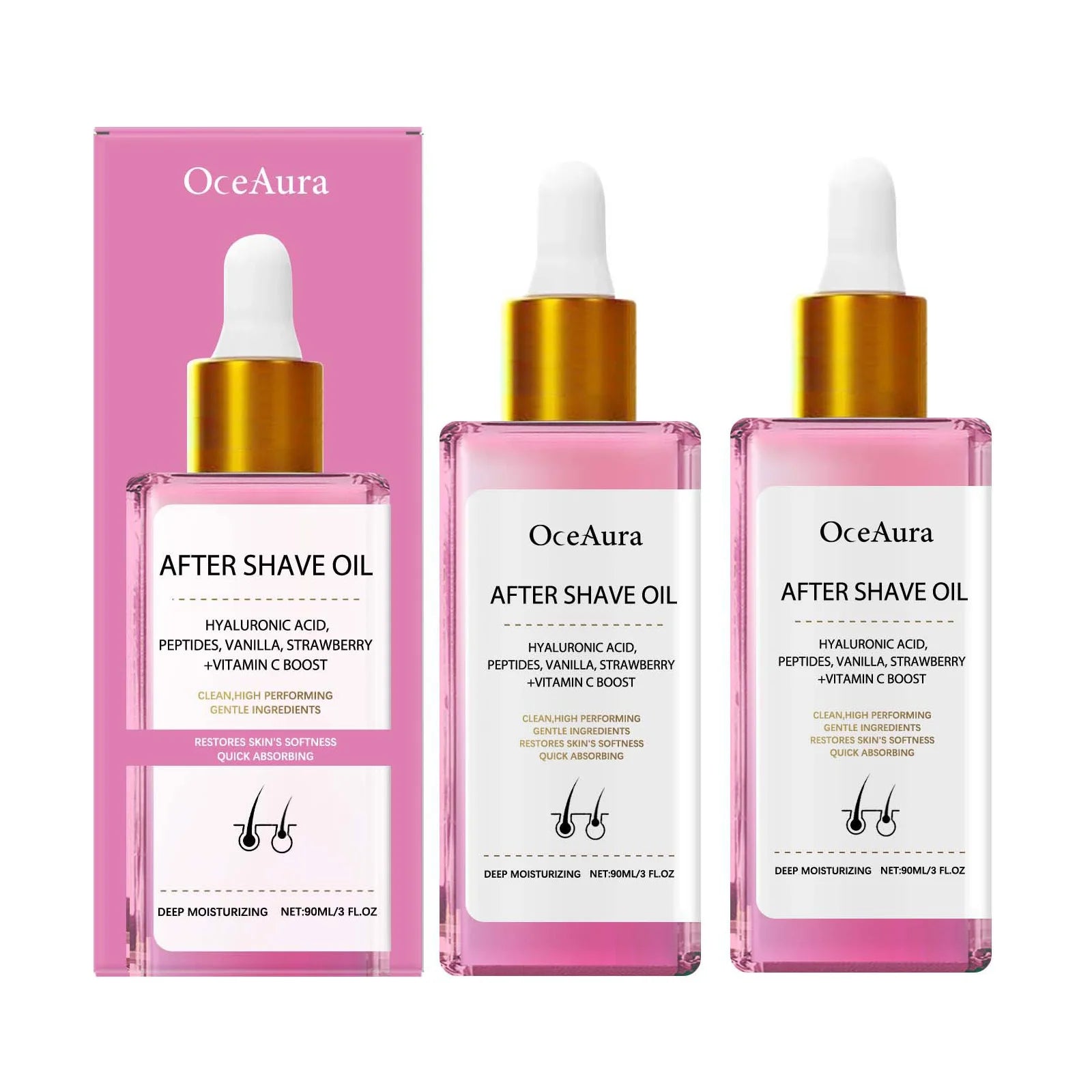 Strawberry Vanilla After Shave Care Oil 90ML Women Smooth Skin Moisturizes Soft Serve Hair removal Shave Oil After Shave Oil﻿ ﻿ Oasis Select 2pcs