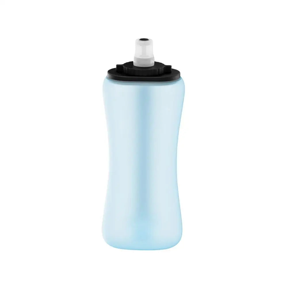 Foldable Wrist Water Bottle 12oz/350ml Hands-Free Silicone Sports Bottle BPA-Free Leakproof Running/Cycling/Climbing Hydration Oasis Select blue