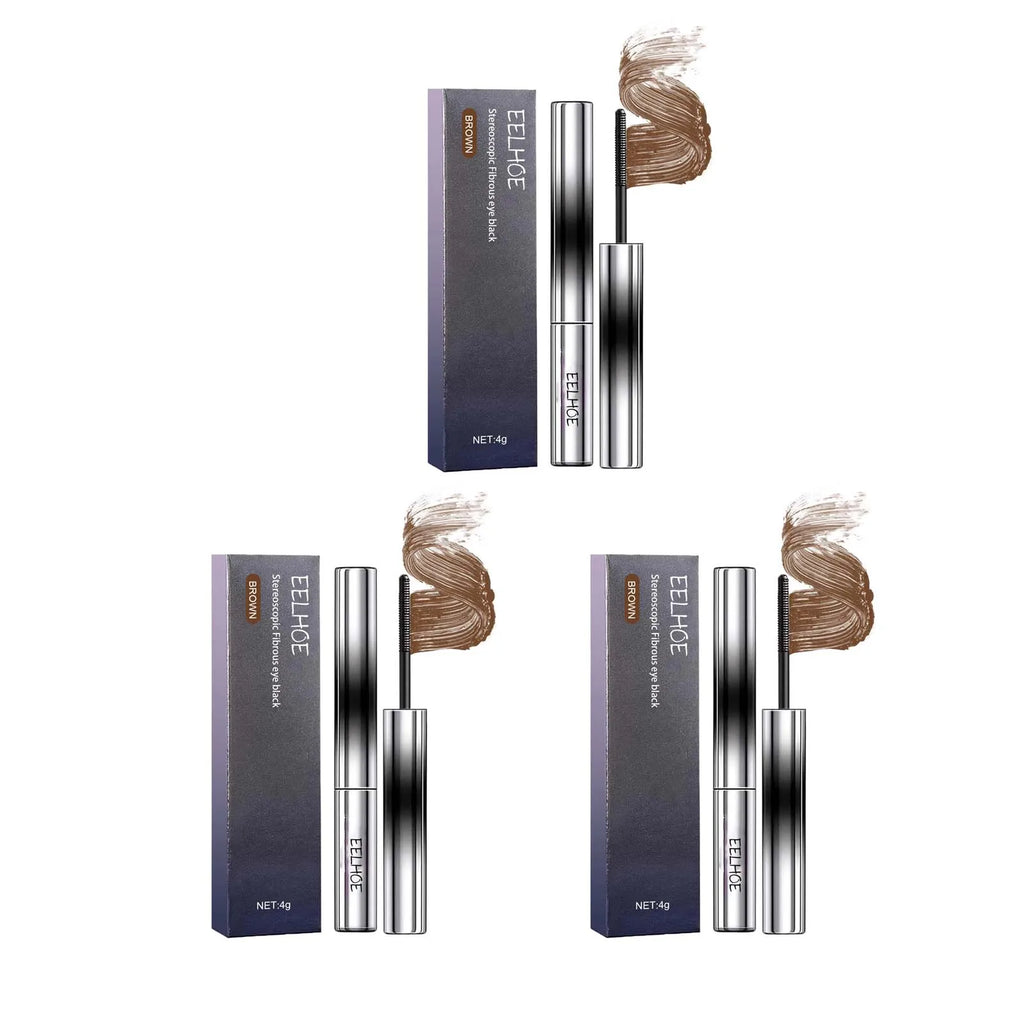 Curling Mascara Thick Waterproof Lengthening Black/brown Eyelash Styling Lash Extension Eye Lashes Brush Makeup Eye-Cosmetics Oasis Select brown 3pcs