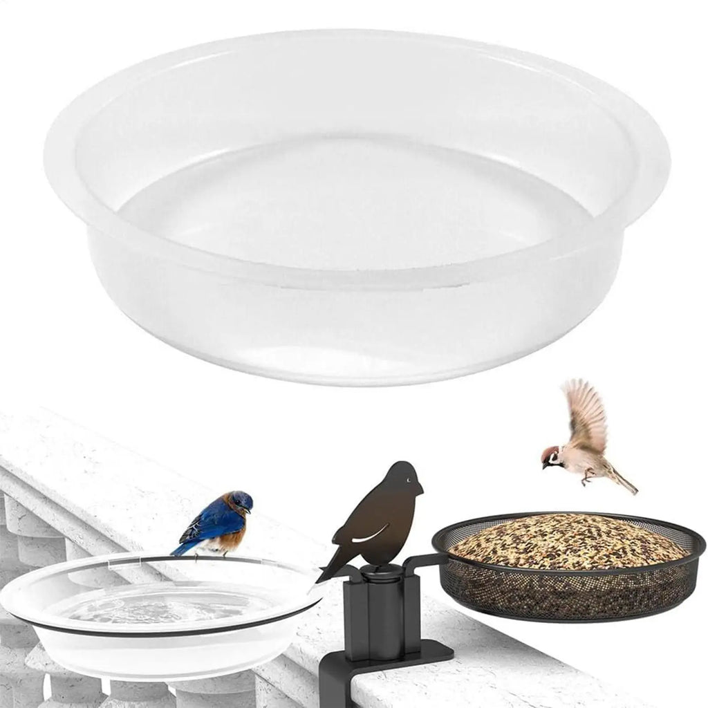Round Treat Bowl Bird Feeder Tray Bird Feeding Tray Replacement for Sparrow Finch Lovebird Garden Park Courtyard Terrace Outdoor Oasis Select