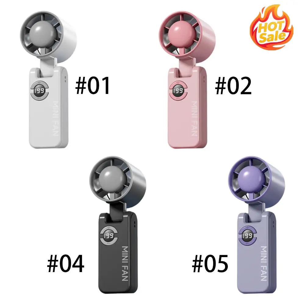 Portable Electric Fan Digital Display Foldable Silent Fans 199 Speed Adjustable Powerful Air Blower for Outdoor Travel Commute Oasis Select