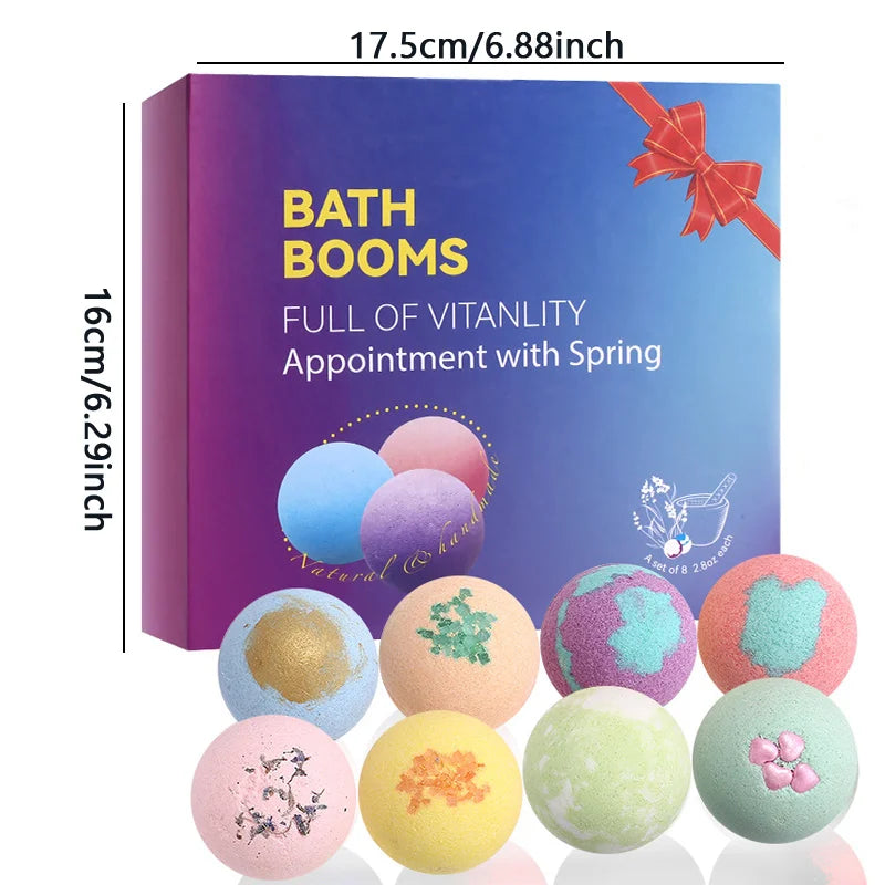Bath Bomb Gift Set – 8 x 80g Moisturizing Fragrant Bath Balls