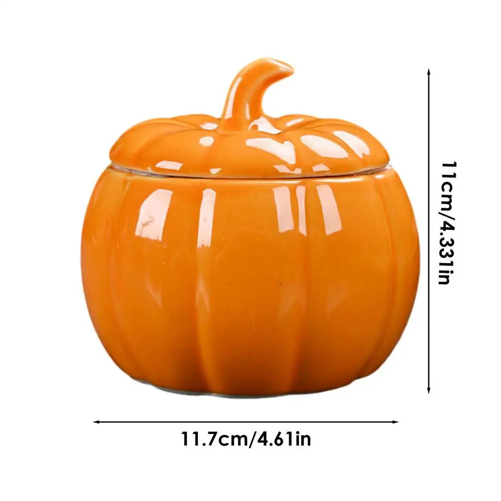 Pumpkin Jar Cookie Jar Pumpkin Ceramic Figurine Thanksgiving Fall Home Decor Harvest Food Canisters for Party Bedroom Living Oasis Select L