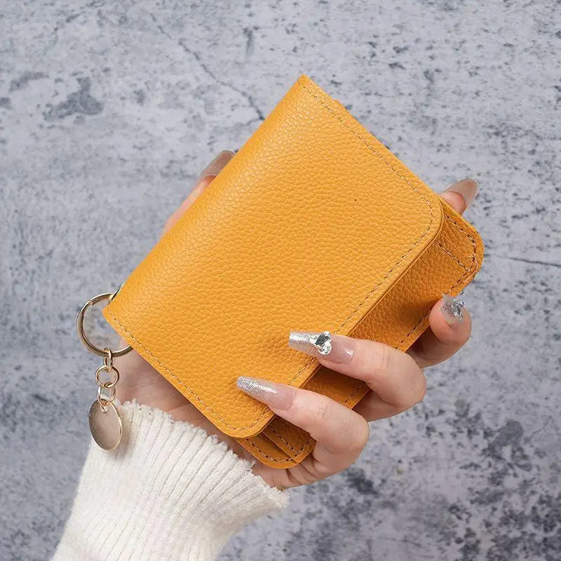 Korean Trifold Women's Wallet – PU Leather Zipper Coin Purse