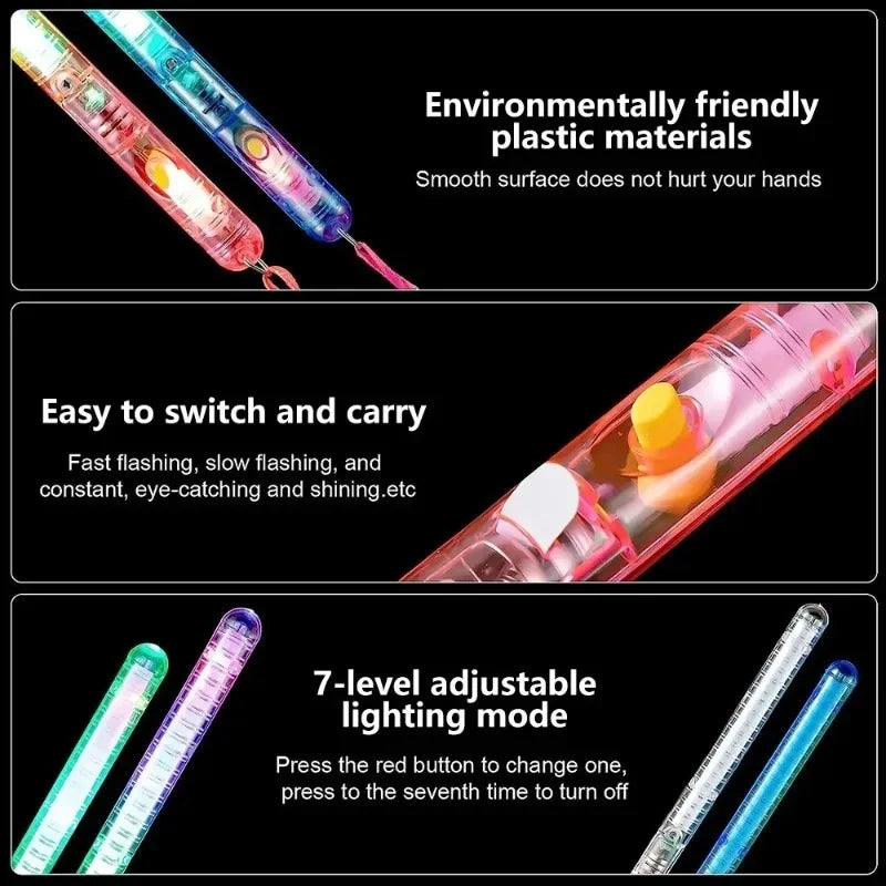 120PCS LED Glow Sticks Night Lighting Fiber Optic Birthdays Weddings Dark Parties Concerts Christmas Halloween Lighting Props Oasis Select