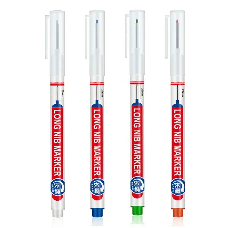 4PCS 20mm Deep Hole Long Nib Multi-Purpose Head Markers for Metal Perforating Pen Woodworking Decoration Art Supplies Oasis Select 4Pcs mix color C